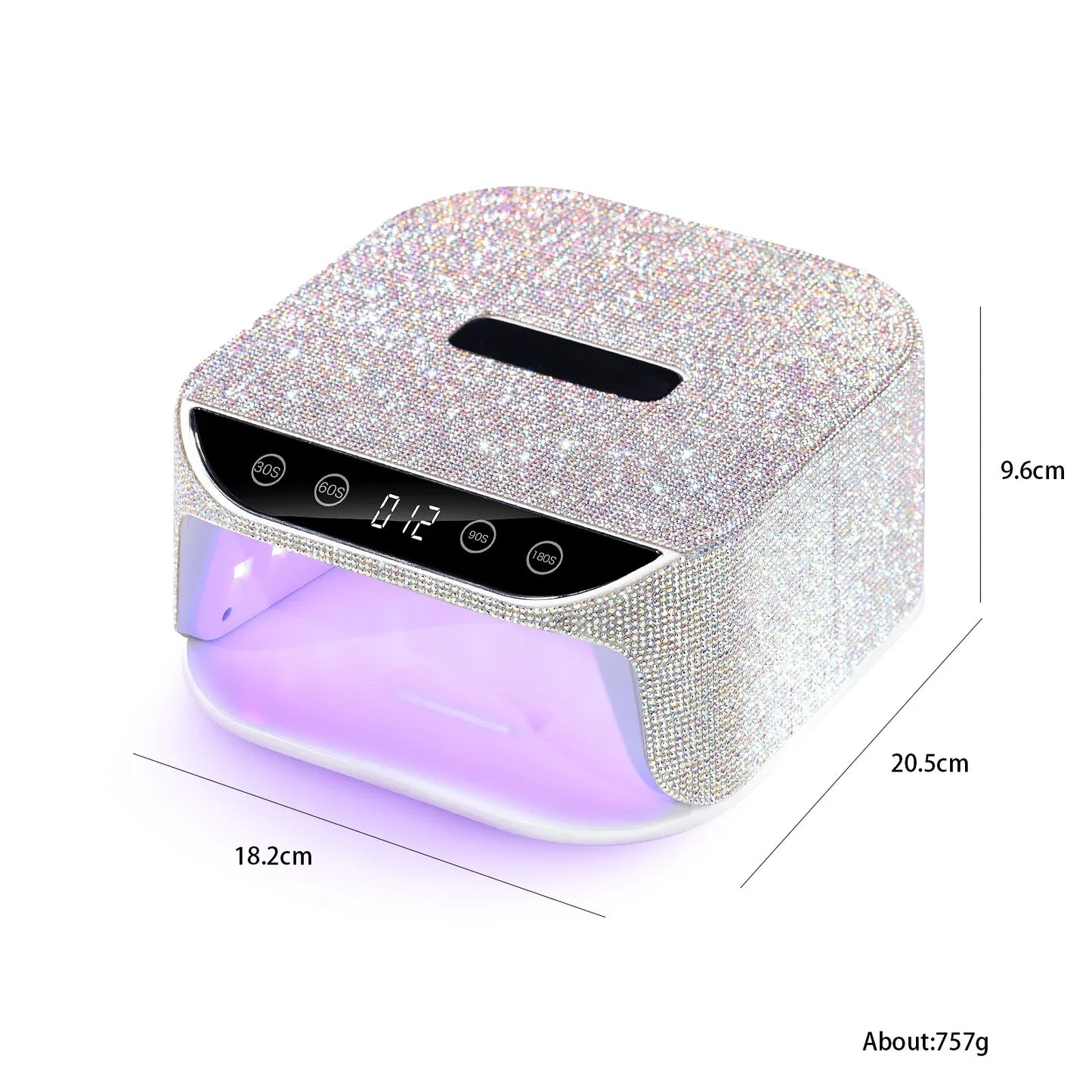 36Leds Diamond Inlaid Nails Dryer Professional UV LED Nail Art Lamp High Power Quick Drying LCD Touch Light Curing All Gel