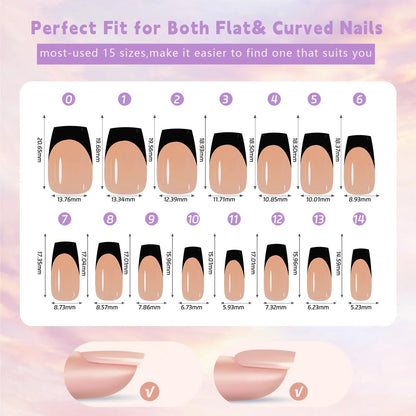 150Pcs/Box French False Nails Scarless Removable Coffin Almond Fake Nail Artificial Acrylic Patches Reusable Press On Nail Tips