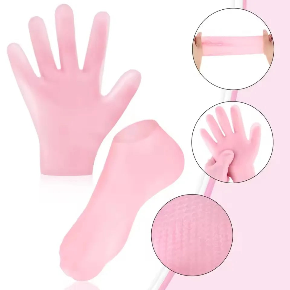 Spa Silicone Socks Gloves Moisturizing Gel Sock Exfoliating Preventing Dryness Cracked Dead Skin Remove Protector Foot Hand Care