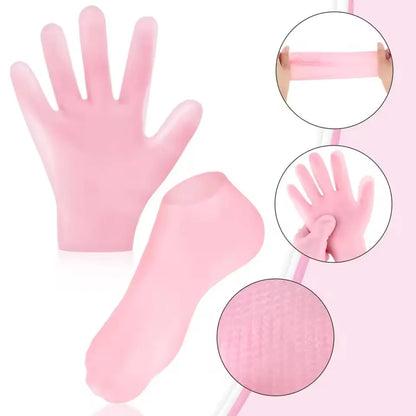 Spa Silicone Socks Gloves Moisturizing Gel Sock Exfoliating Preventing Dryness Cracked Dead Skin Remove Protector Foot Hand Care