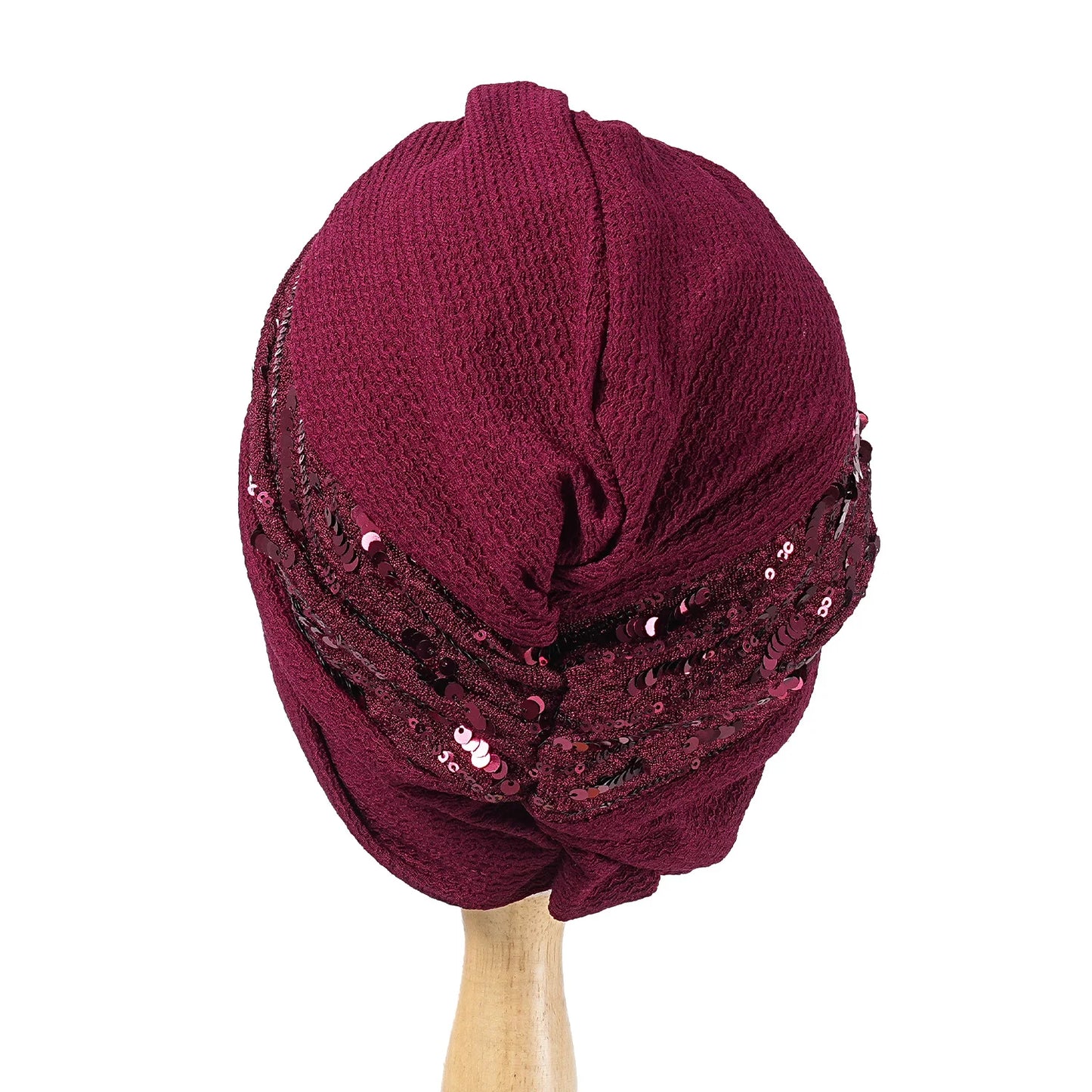 Bonnet For Women Cap Turban Folded Bud Exquisite Headscarf Casual Comfortable Fashion Versatile Warm Cross Hat Edge Wrinkle Lace
