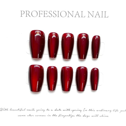 10pcs Green Long-pointed Press On Nails For Wedding Flash Gold Foil Chain Decors Luxury False Nails New Year French Fake Nail