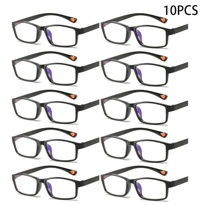 10 Pcs Reading Glasses Men Ultralight Anti Blue Light Presbyopia Eyeglasses Male Hyperopia Optical Eyewear Diopters +100 To+400