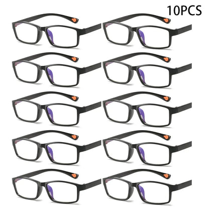 10 Pcs Reading Glasses Men Ultralight Anti Blue Light Presbyopia Eyeglasses Male Hyperopia Optical Eyewear Diopters +100 To+400