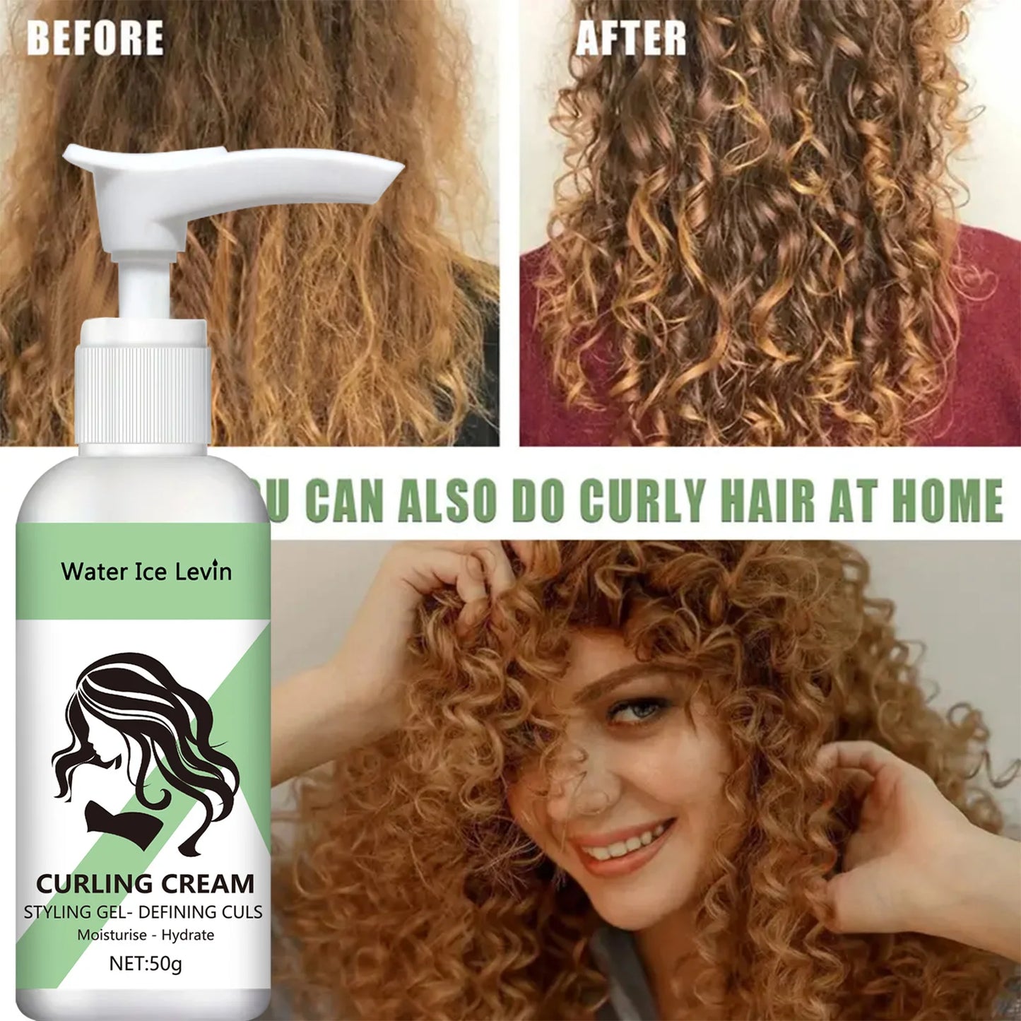 Curling Cream Moisturizing Curly Hair Elastic Styling Curly Hair Elastic Curly Hair Conditioner Neutral Suitable for All Hair Types