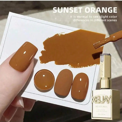 1pc 15ml Reddish Brown Gel Nail Polish Starter Pure Soak Off No Wipe Nail Gel Polish Suitable For All Seasons