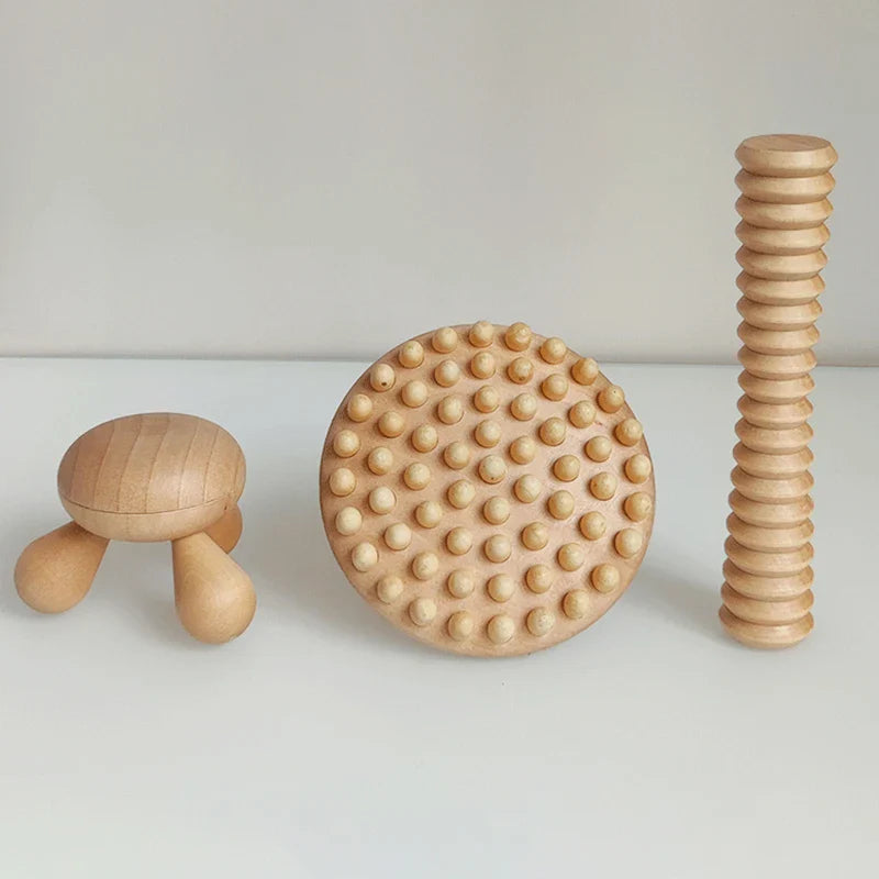 Massage Manual Wood Therapy Massage Tool Wooden Mushroom Shape Anti Cellulite Maderoterapia Lymphatic Drainage For Full Body Use