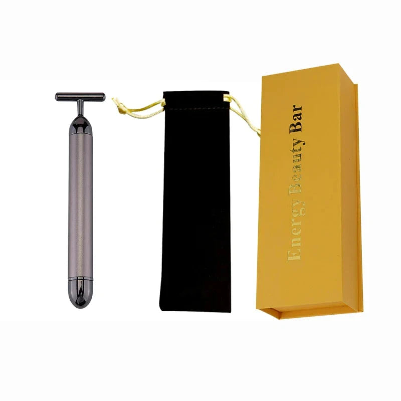 24K Gold T Beauty Roller Energy Roller Electric Face-lifting Facial Massage Beauty Tools Waterproof Vibrating Face Care Stick