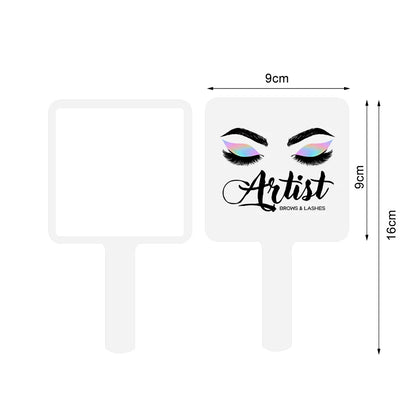 1 Pc Eyelash Extension Mirror Pink/Black/White Small 9x9cm Square Shape Portable Lash Artist Handheld Mirror Salon Accessories