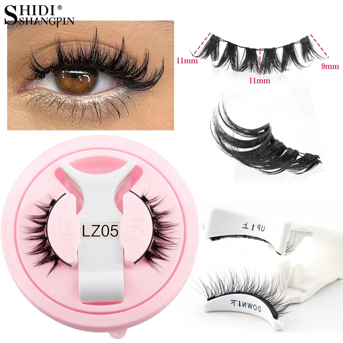1 Pair Reusable Magnetic Eyelashes Set With Magnetic Tweezers Natural Faux Mink Lashes Fluffy Fake Eyelash Extension Makeup Tool