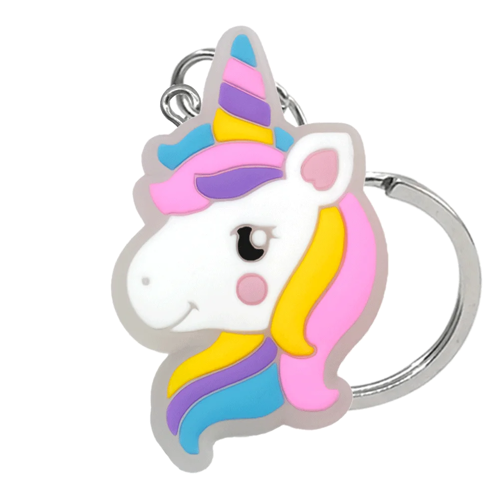 1PCS LED Keychains New Arrival Cute Unicorn Joystick Pig Flower Cat Cow Luminous Keyring Accessories for Car Women Men Key Gifts