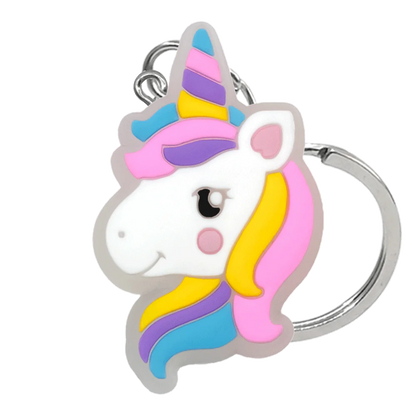 1PCS LED Keychains New Arrival Cute Unicorn Joystick Pig Flower Cat Cow Luminous Keyring Accessories for Car Women Men Key Gifts