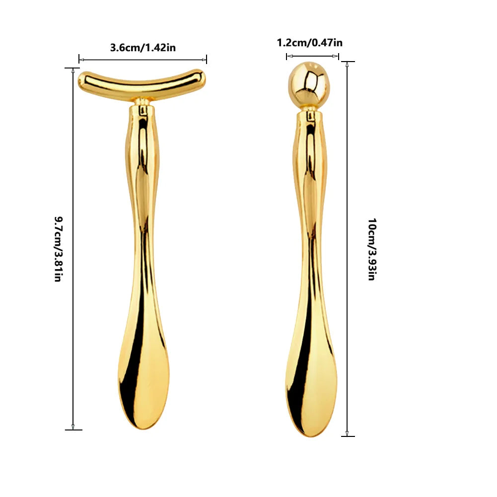 2in1 Mini Eye Massage Stick Face Lifting Massage Anti Cream Eye Pouch Dark Circles Spoon Applicator Facial Mixing Scoop Tool