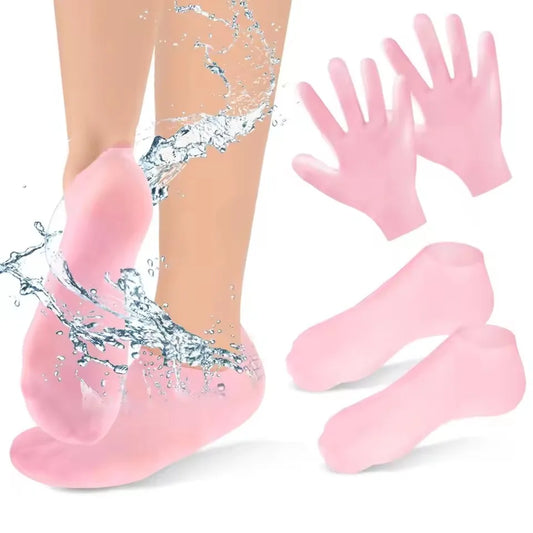 Spa Silicone Socks Gloves Moisturizing Gel Sock Exfoliating Preventing Dryness Cracked Dead Skin Remove Protector Foot Hand Care