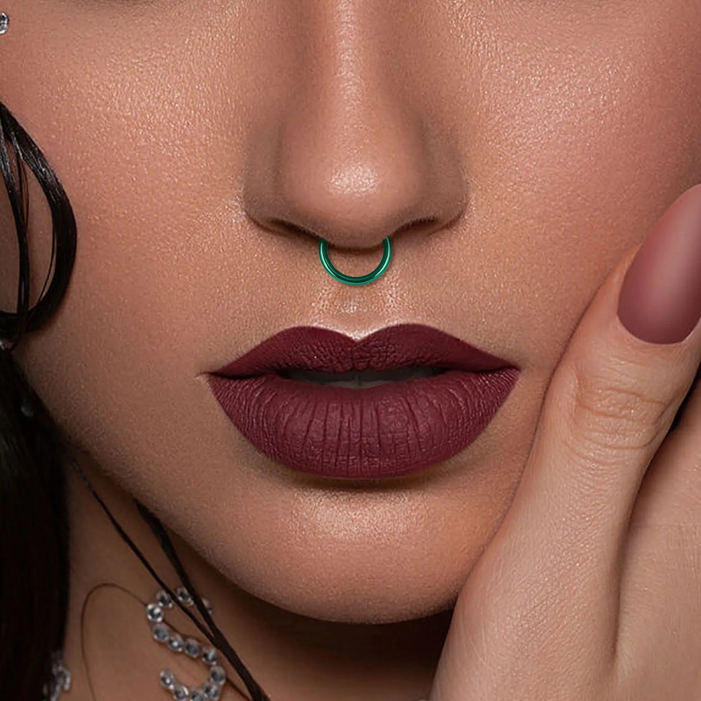 1/5Pcs Nose Rings G23 Titanium Lip Ring For Women And Men Piercing Jewelry Hoop Earrings Mixed Color Body Clips Hinged