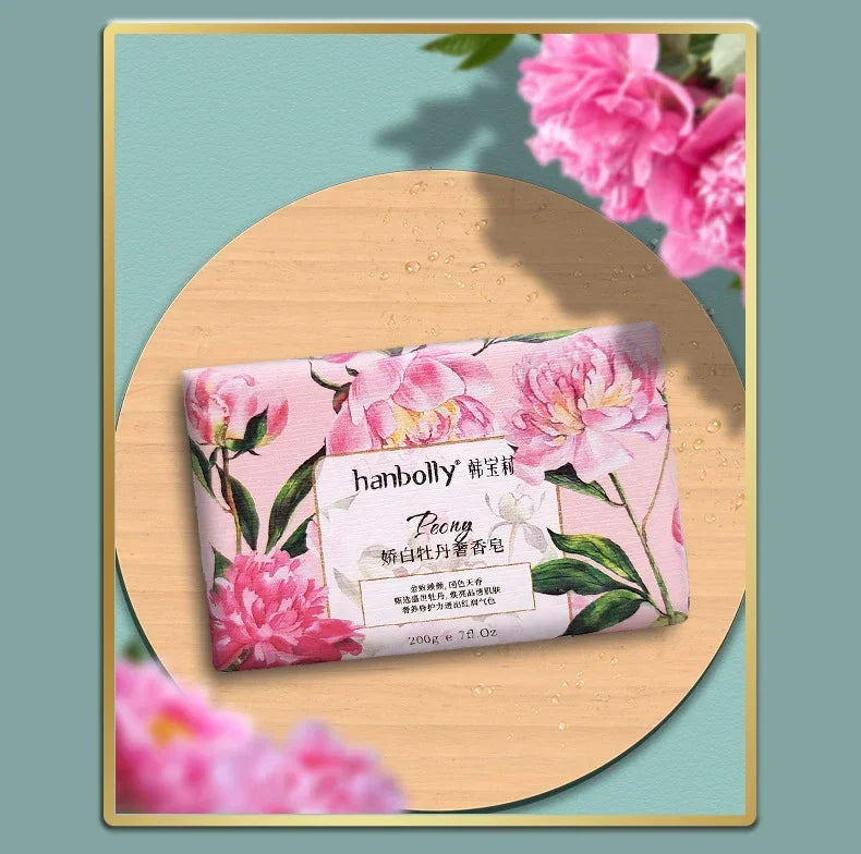 Hanbolly Flower Perfume Soap 200g Fragrance Bathing Hand Wash Perfume Soap with Essential Oil and Flower Smell