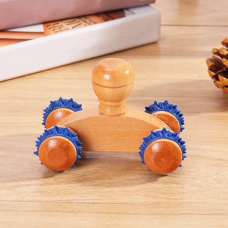 Wooden Massage Roller Therapy Body Massager Foot Face Shoulder Neck Hand Push Roller Massager Body Soothing Massage Tool