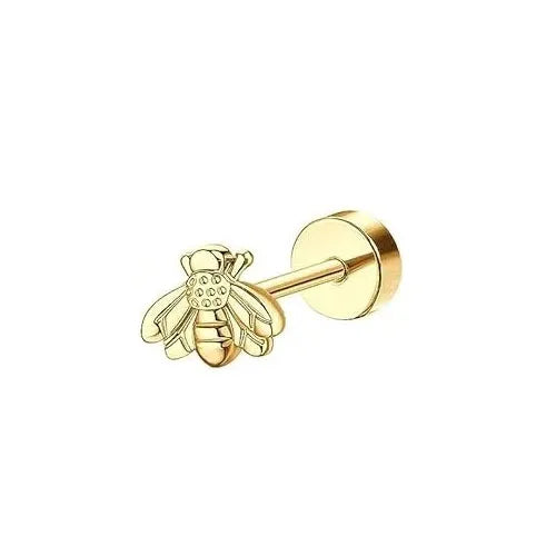 Bobisty 1PC Flat Back Earrings for Women Hypoallergenic Surgical Steel Earrings for Sensitive Ears 20G Cartilage Small Stud Hoop