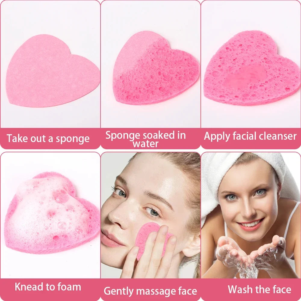 Natural Cellulose Face Sponge Compressed Facial Sponges Spa Sponges Cleansing Massage Pore Exfoliating Mask Makeup Removal