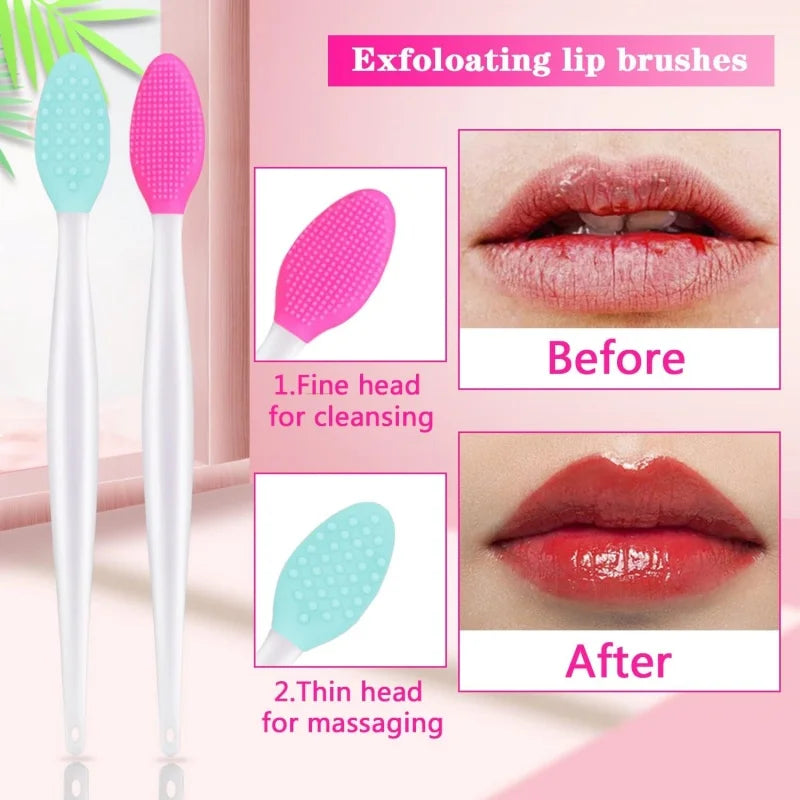 6pcs/set Silicone Face Scrubber Double headed Face Cleaning Brushes Facial Mask Applicator Blackhead Exfoliator Skin Care Tool