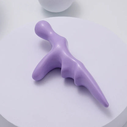 Purple T-Acupressure Massager Thumb Finger Press Trigger Point Relief Fatigue Full Body Deep Hand Held Reflexology Tool Relaxed
