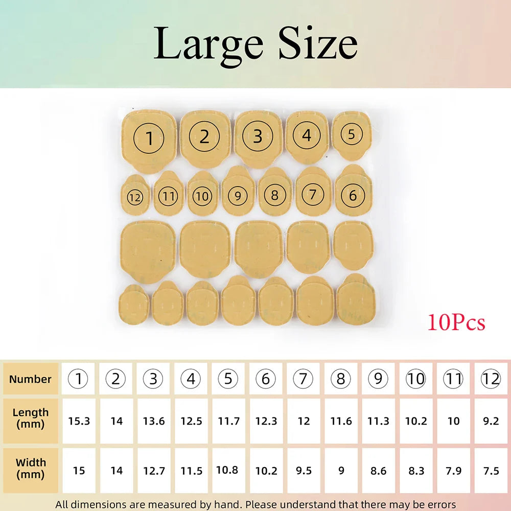10Sheets/240Pcs  Double Side Adhesive Tape Glue Sticker For Fake Nails Super Sticky Waterproof Breathable Transparent Jelly Glue