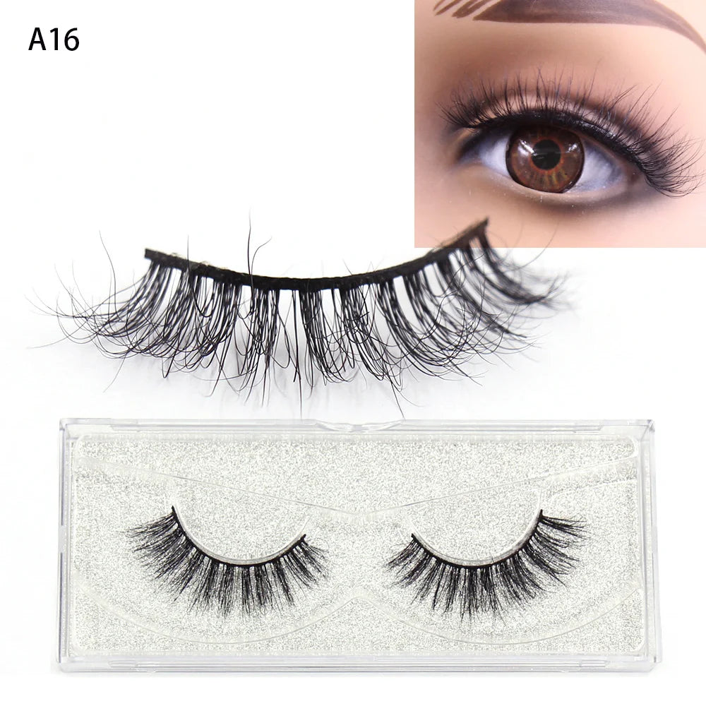 LEHUAMAO 3D Mink Eyelash Fluffy Cross Thick Natural Fake Eyelashes Lashes Dramatic Makeup Eye Lashes Handmade False Eyelash