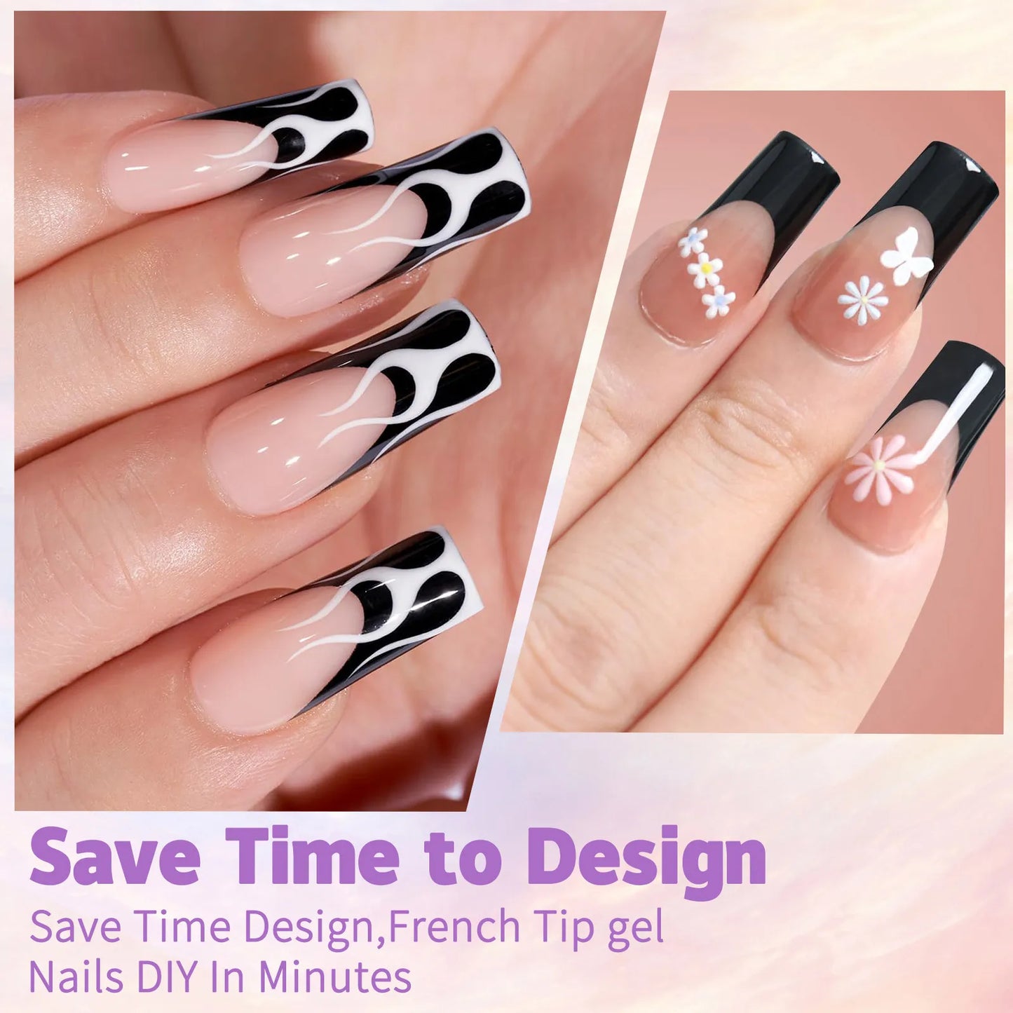 150Pcs/Box French False Nails Scarless Removable Coffin Almond Fake Nail Artificial Acrylic Patches Reusable Press On Nail Tips