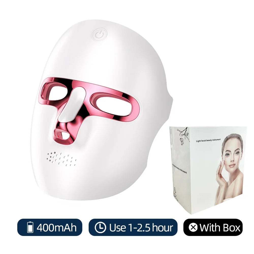 Recharge LED Facial Mask 7 Colors Face Skin Care Mask Anti Acne Therapy Skin Rejuvenation Wrinkle Removal Skin Brightening
