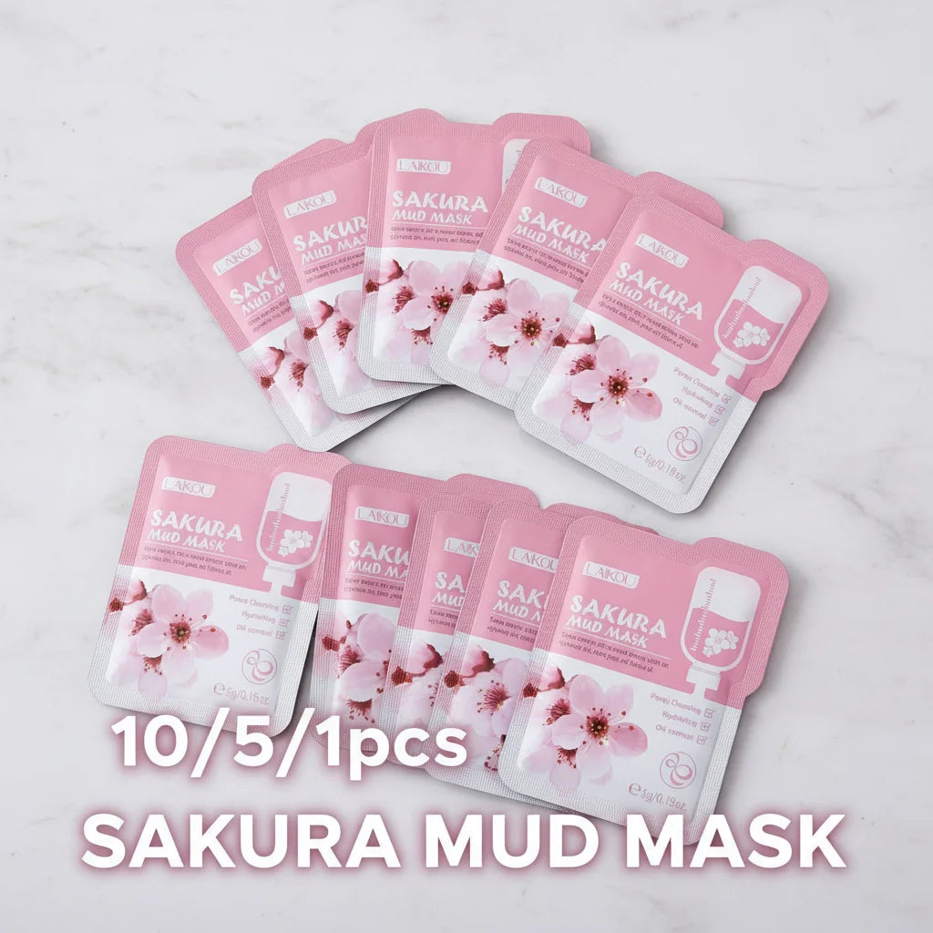 1/5/10 PCS Sakura Mud Mask Nourishing Deep Cleansing Korean SkinCare Product Hydrating Moisturing Skin Conditioning Brightening