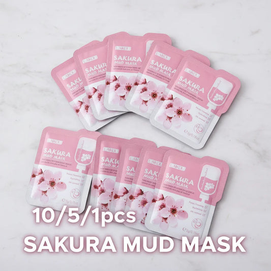 1/5/10 PCS Sakura Mud Mask Nourishing Deep Cleansing Korean SkinCare Product Hydrating Moisturing Skin Conditioning Brightening