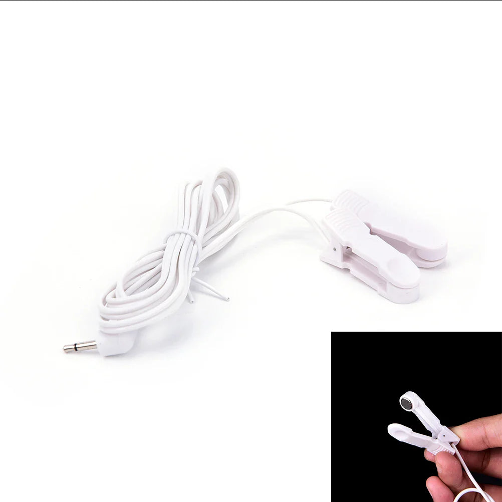Electrode Lead Wires with 2 Ear Clips for Tens Therapy Machine Massager 2.5mm