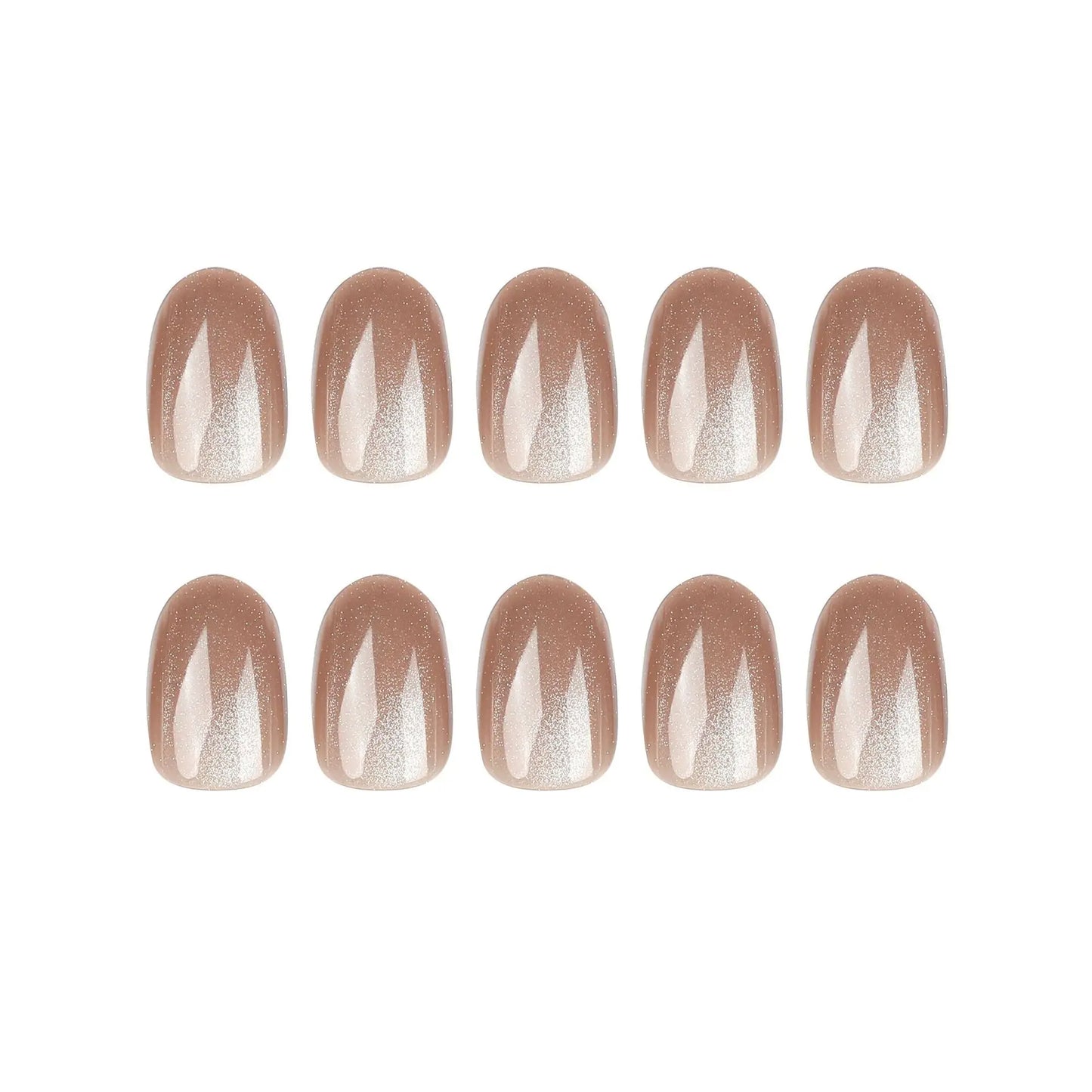 24pcs/set cat eyes fake nails for women girls red brown green blue grey sparkling short tips faux ongles press on false nail