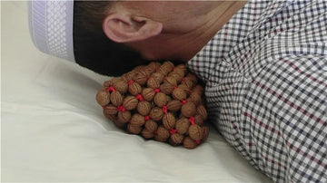Almohada refrescante hecha a mano de nogal natural para adultos, transpirable, para masajes, reparación de vértebras cervicales y lumbares, ideal para el verano, ideal para dormir.