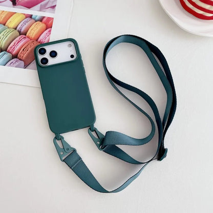 Candy Strap Case For iPhone 17 Pro Max 16E 16 14 15 Plus 13 11 12 Air Crossbody Lanyard Cord Rope Soft Silicone Shockproof Cover