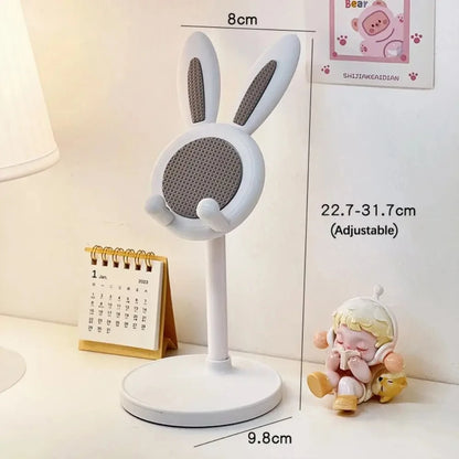 Cute Rabbit Phone Holder Stand Desktop Angle Height Adjustable Bunny Phone Stand for Selfie Watch Drama Support Bracket Table