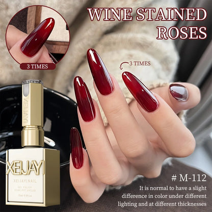 1pc 15ml Reddish Brown Gel Nail Polish Starter Pure Soak Off No Wipe Nail Gel Polish Suitable For All Seasons