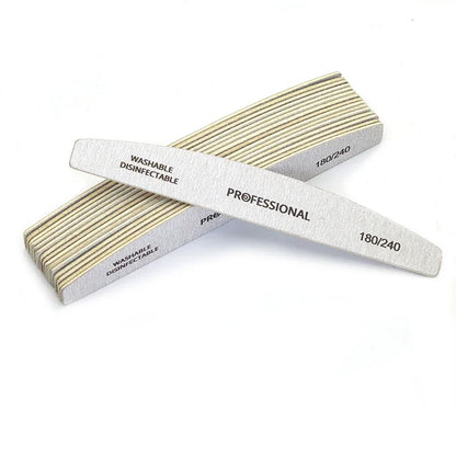 Wooden Nail Files Professional10pcs/Lot  100 180 240 Emery Board Manicure Buffer Grey Boat Double-sided Wooden Pedicure Buffers