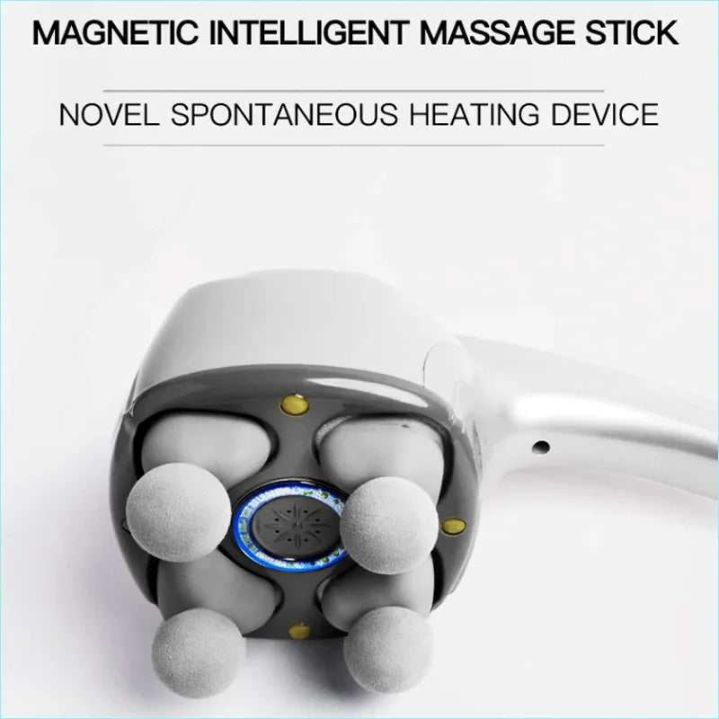 Electric Anion Four-Head Massager for Full Body Neck Vertebra Back Muscle Relaxation Vibrating Deep Tissue Health Care Machine