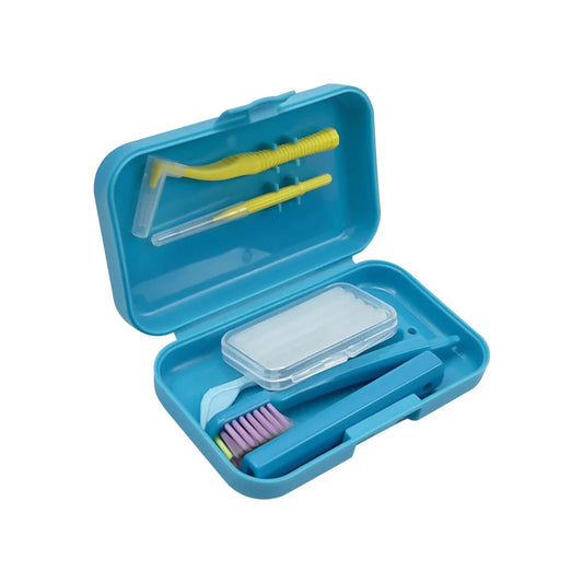 1 Box Dental Cleaning Care Kits Portable Travel Oral Teeth Cleaning Set Detachable Toothbrush Interdental Brush Storage Case