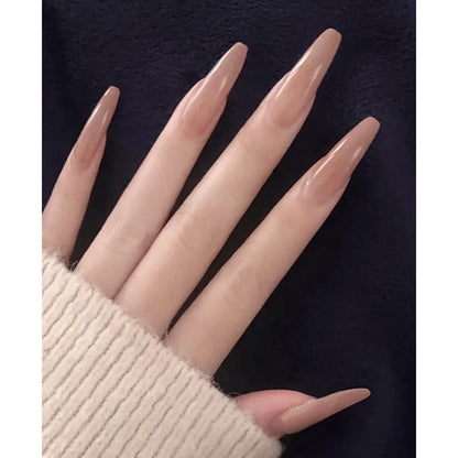24pcs y2k Long Pointed False Nails Cool Girl Style Silver Flame Pattern Press on Nails Detchable Full Cover Fake Nail Patches
