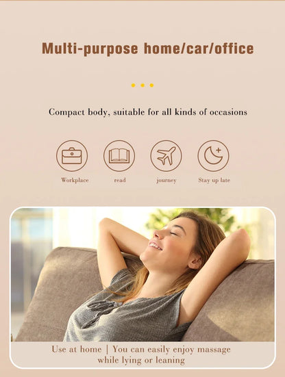Electric Shiatsu Head Neck Cervical Ttraction Body Massager Car Back Pillow with Heating Vibrating Massage Device