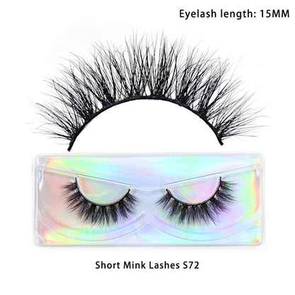 LEHUAMAO Makeup Mink Lashes 3D Short Mink Eyelashes Natural False Eyelashes Fluffy Mink Lashes Extension 12mm-15mm Eyelashes