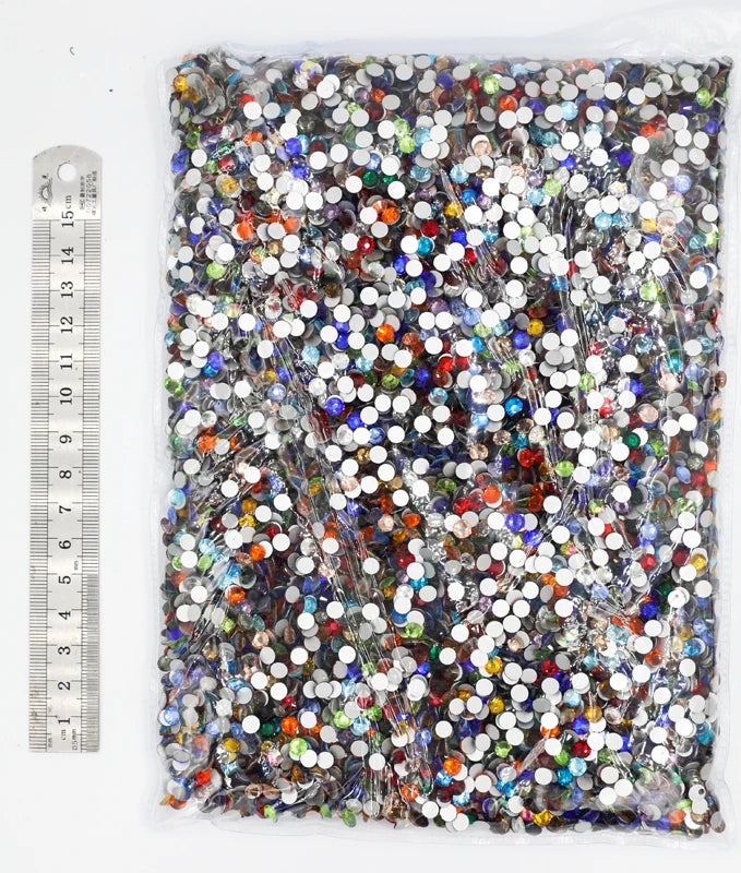 SS3-SS50 Big Bag Glitter Non hotfix FlatBack Wholesale Top Quality Better DMC Crystal AB Glass Strass Iron On Hotfix Rhinestones