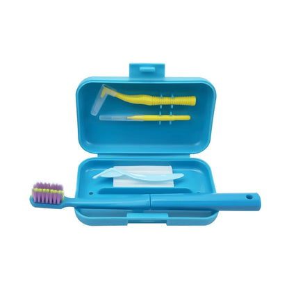 1 Box Dental Cleaning Care Kits Portable Travel Oral Teeth Cleaning Set Detachable Toothbrush Interdental Brush Storage Case