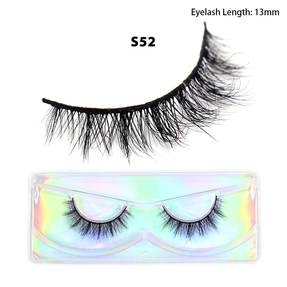 LEHUAMAO Makeup Mink Lashes 3D Short Mink Eyelashes Natural False Eyelashes Fluffy Mink Lashes Extension 12mm-15mm Eyelashes