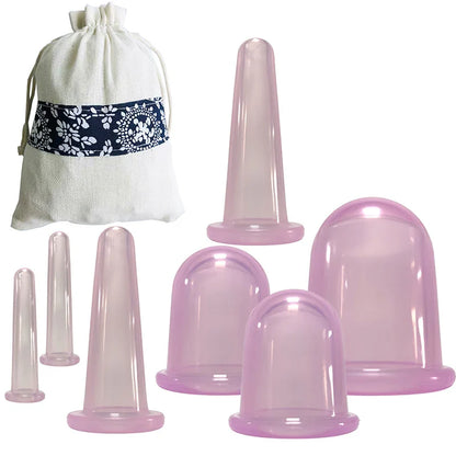 2/4/7Pcs Set Silicone Anti Cellulite Cup Vacuum Massage suction Cups Body Pain Relief Roller Manual Suction Cups Cupping Therapy