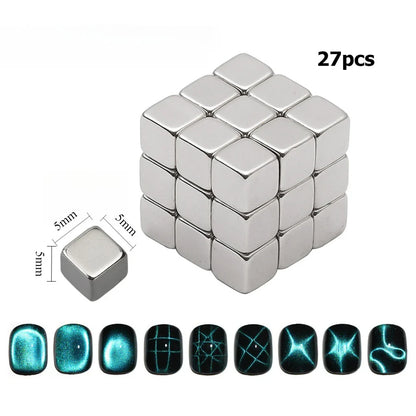 12pcs Crocodile Pattern Nail Magnet Nail Art Cat Eye Snake Skin Wave Geometric Nail UV Attraction Magnets Set Manicure DIY Tool
