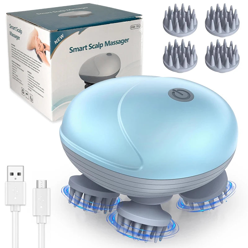 Electric Head Scalp Massager Body Shoulder Leg Arm Neck Deep Tissue Antistress Relax Kneading Muscle Tension for Cat Pet Massage