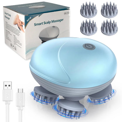 Electric Head Scalp Massager Body Shoulder Leg Arm Neck Deep Tissue Antistress Relax Kneading Muscle Tension for Cat Pet Massage